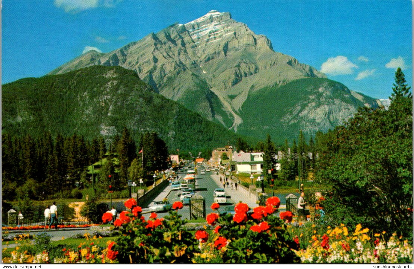 Canada Banff Avenue Looking Towards Cascade Mountains 1981 - Banff