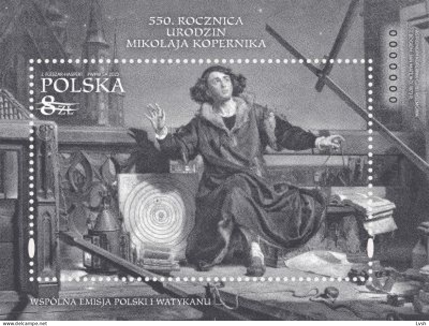 POLAND - Vatican.2023. Joint Issues.Nicolaus Copernicus.Black Proof **. - Proofs & Reprints