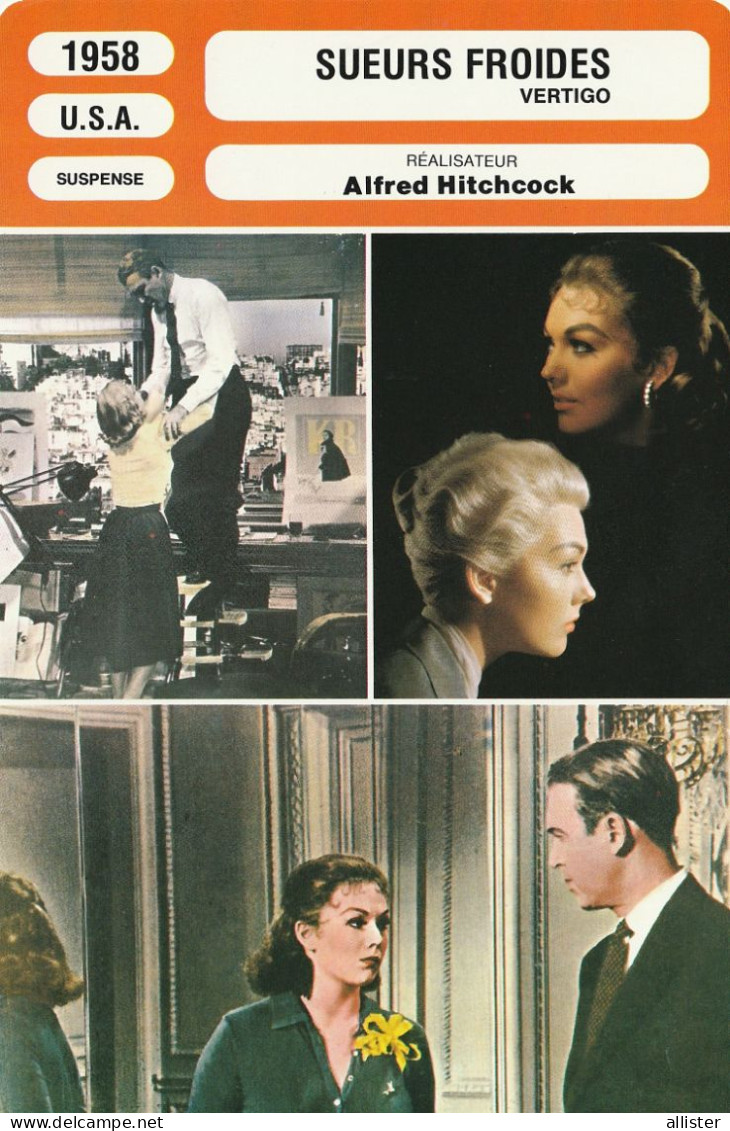 FICHE Cinéma 1958 : SUEURS FROIDES Avec James STEWART & Kim NOVACK & Henry JONES & Barbara BEL GEDDES {S17-23} - Werbetrailer