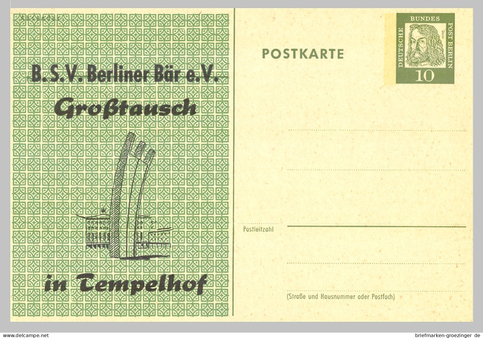 Berlin Ganzsache Mit Luftbrückendenkmal-16-6282 - Private Postcards - Mint