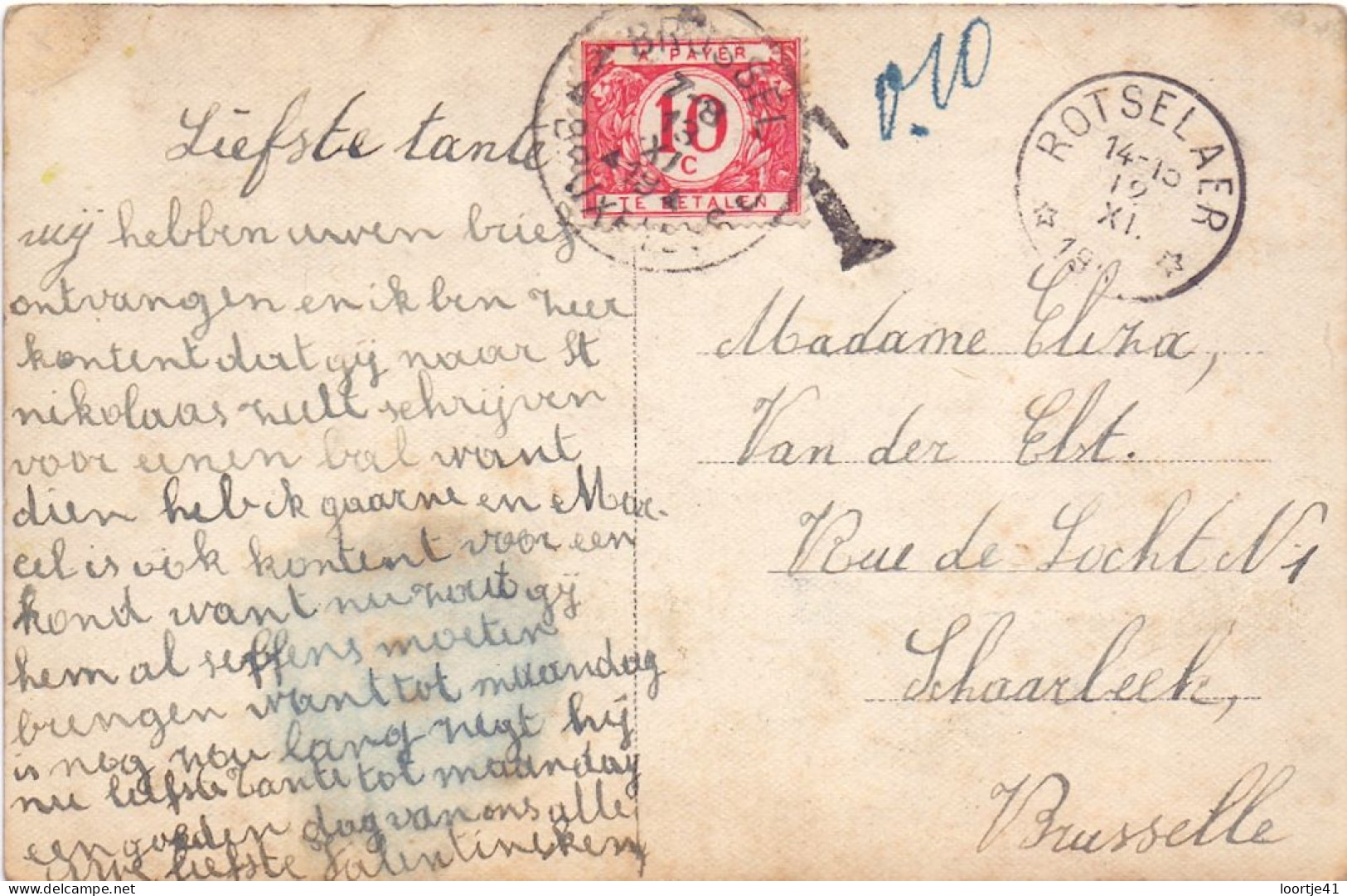 PK - Fantasie , Meisje Fille - Sterstempel Relais Rotselaar - Taks 10 C - Spa