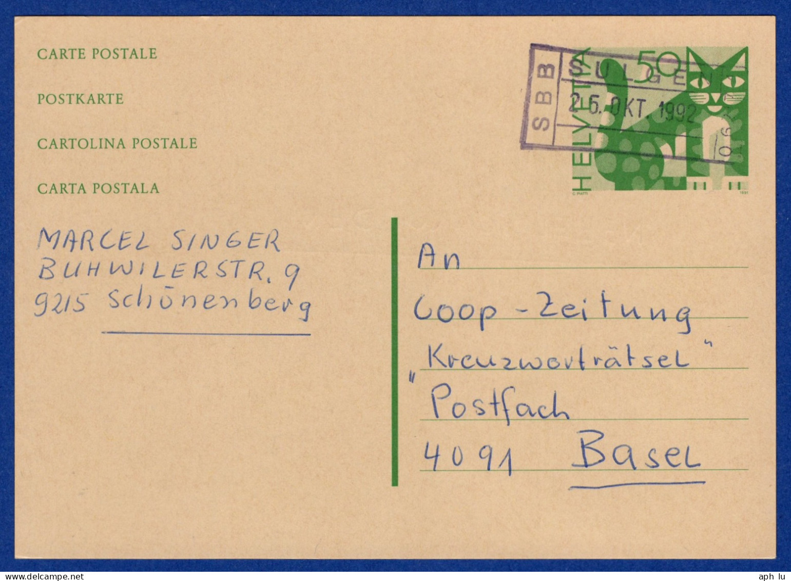 Bahnstationsstempel SBB Sulgen (ac8424) - Bahnwesen