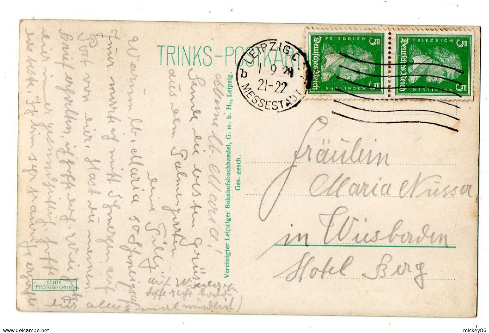 Allemagne--LEIPZIG -1922--Palmengarten .........timbre....cachet - Leipzig
