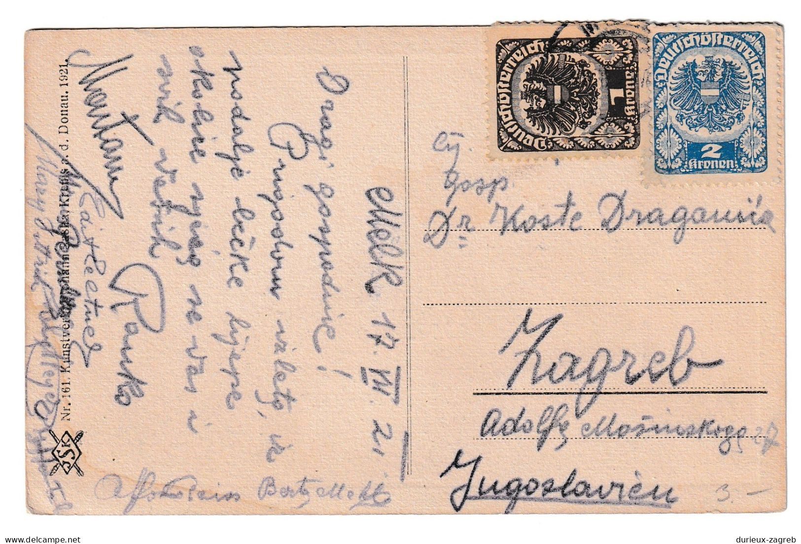 Stift Melk Old Postcard Posted 1921 To Zagreb B230410 - Wachau