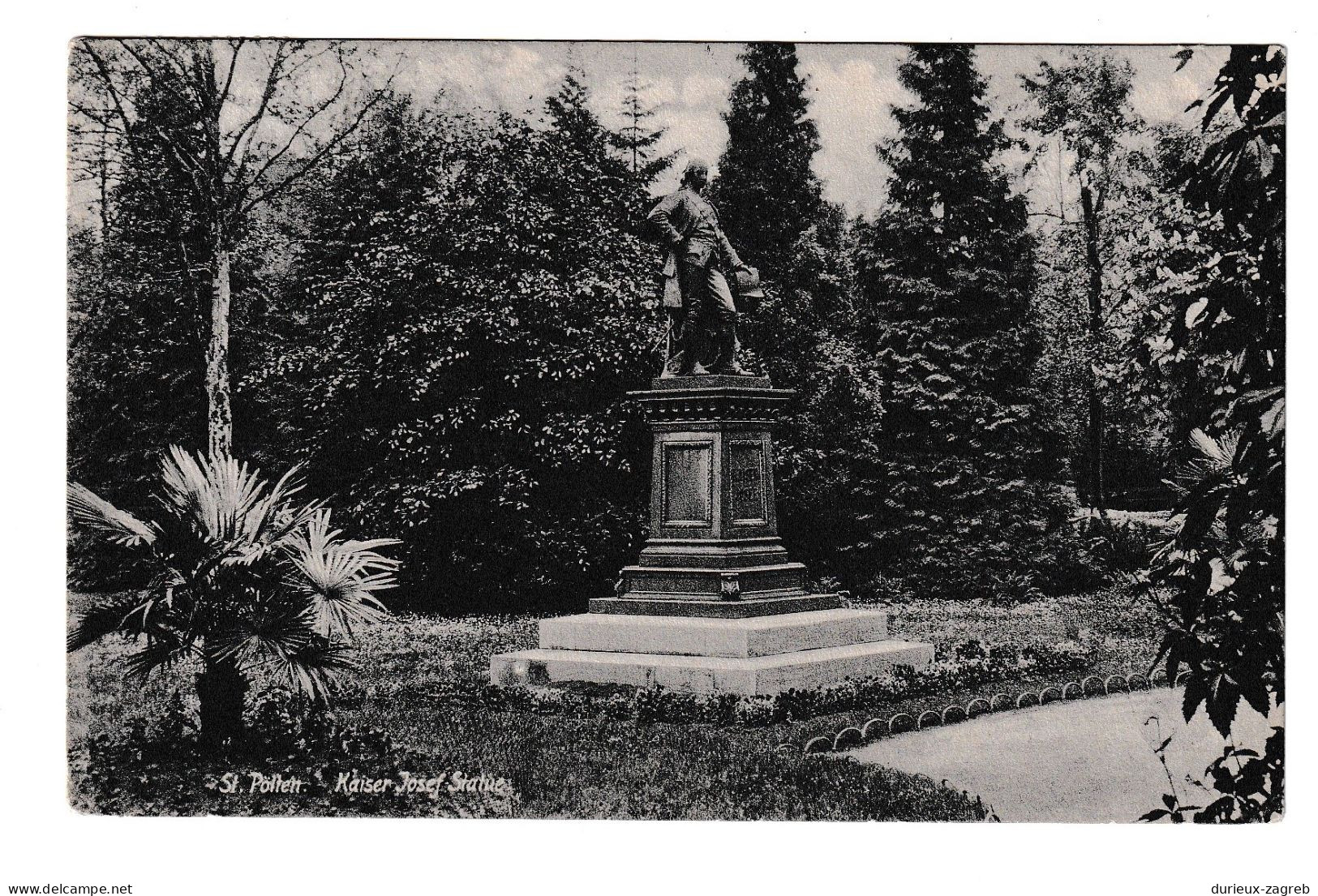 St. Polten Kaiser Joseph Statue Old Postcard Posted 191? To Gospić B230410 - St. Pölten