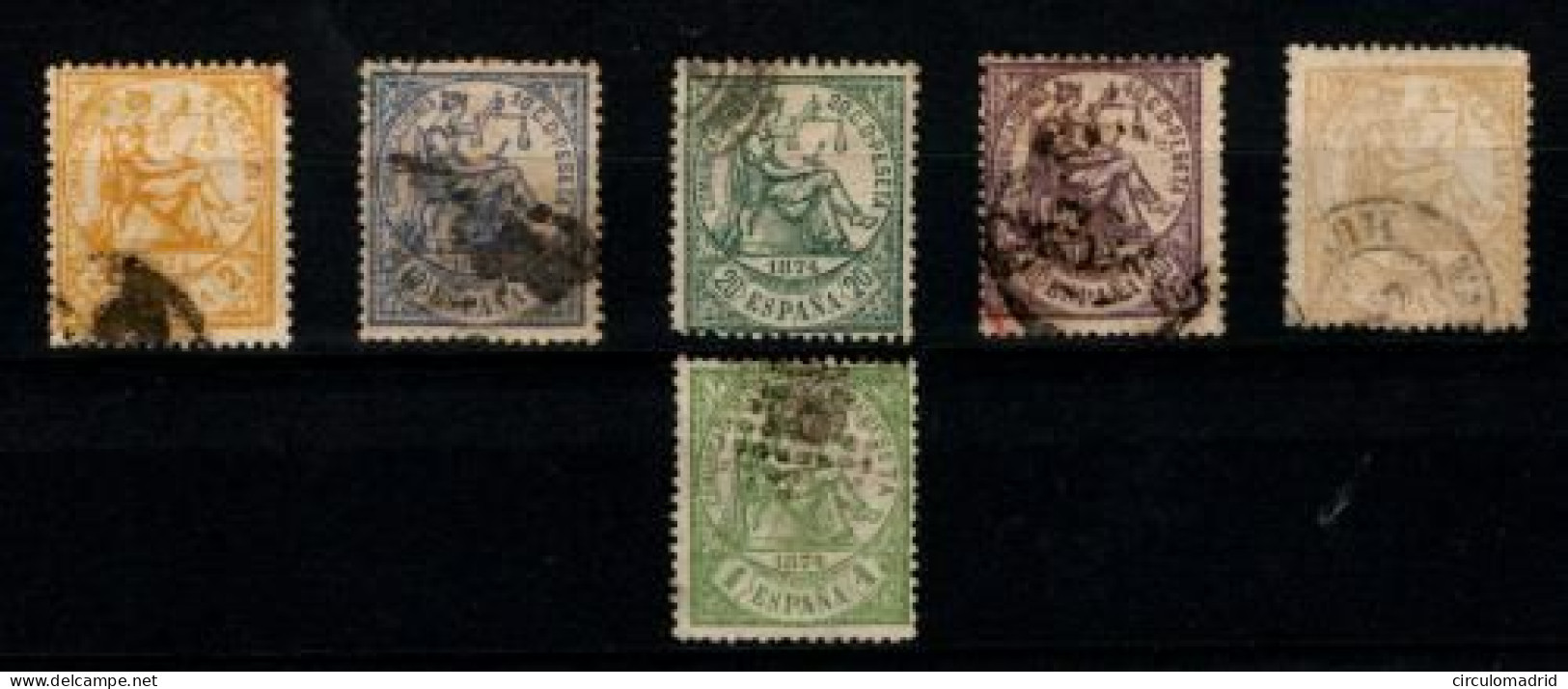 España Nº 143,145/6,148/50. Año 1874 - Used Stamps