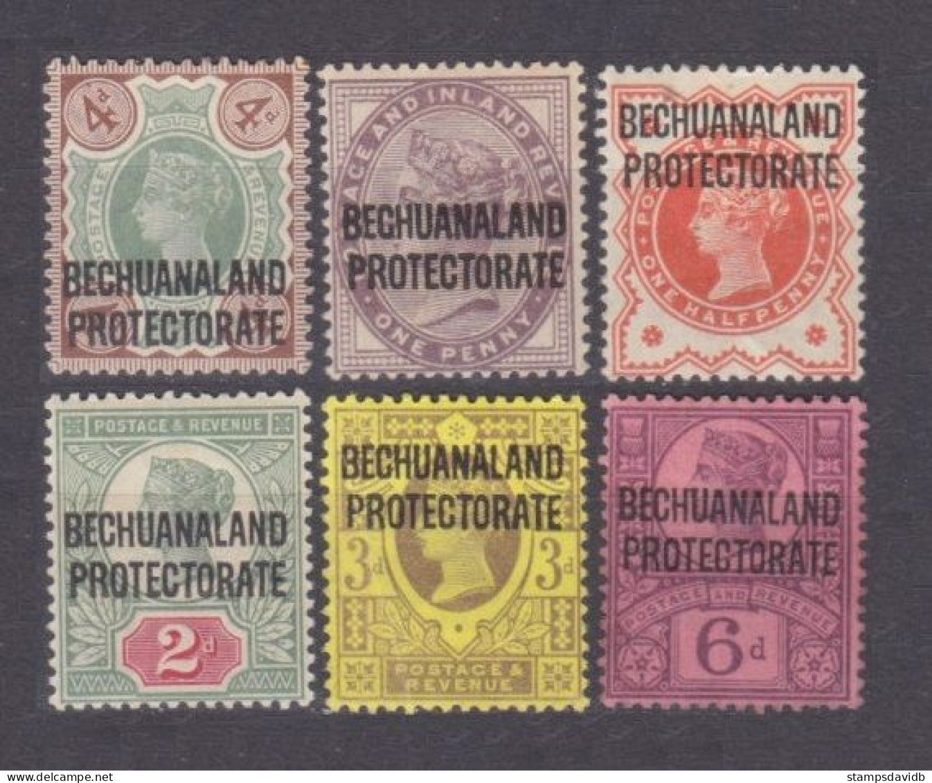 1897 Bechuanaland 46-51 MLH Queen Victoria - Overprint 85,00 € - 1885-1964 Bechuanaland Protectorate
