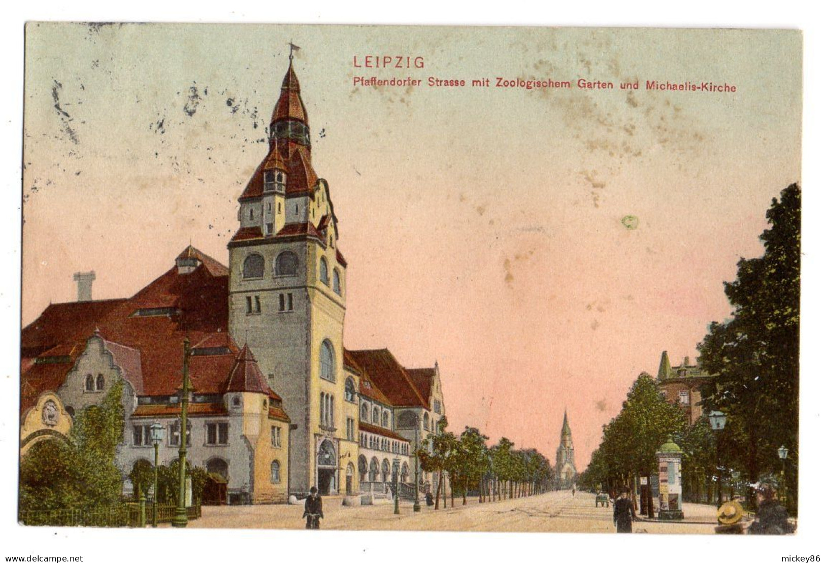 Allemagne--LEIPZIG --1906--Pfaffendorfer Strasse Mit Zoologischem Garten (petite Animation).colorisée ...timbre...cachet - Leipzig