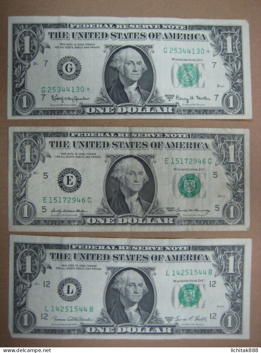 USA United States Of America $1 Banknote1963 1969 1977 Used CONDITIONS - A Identificar