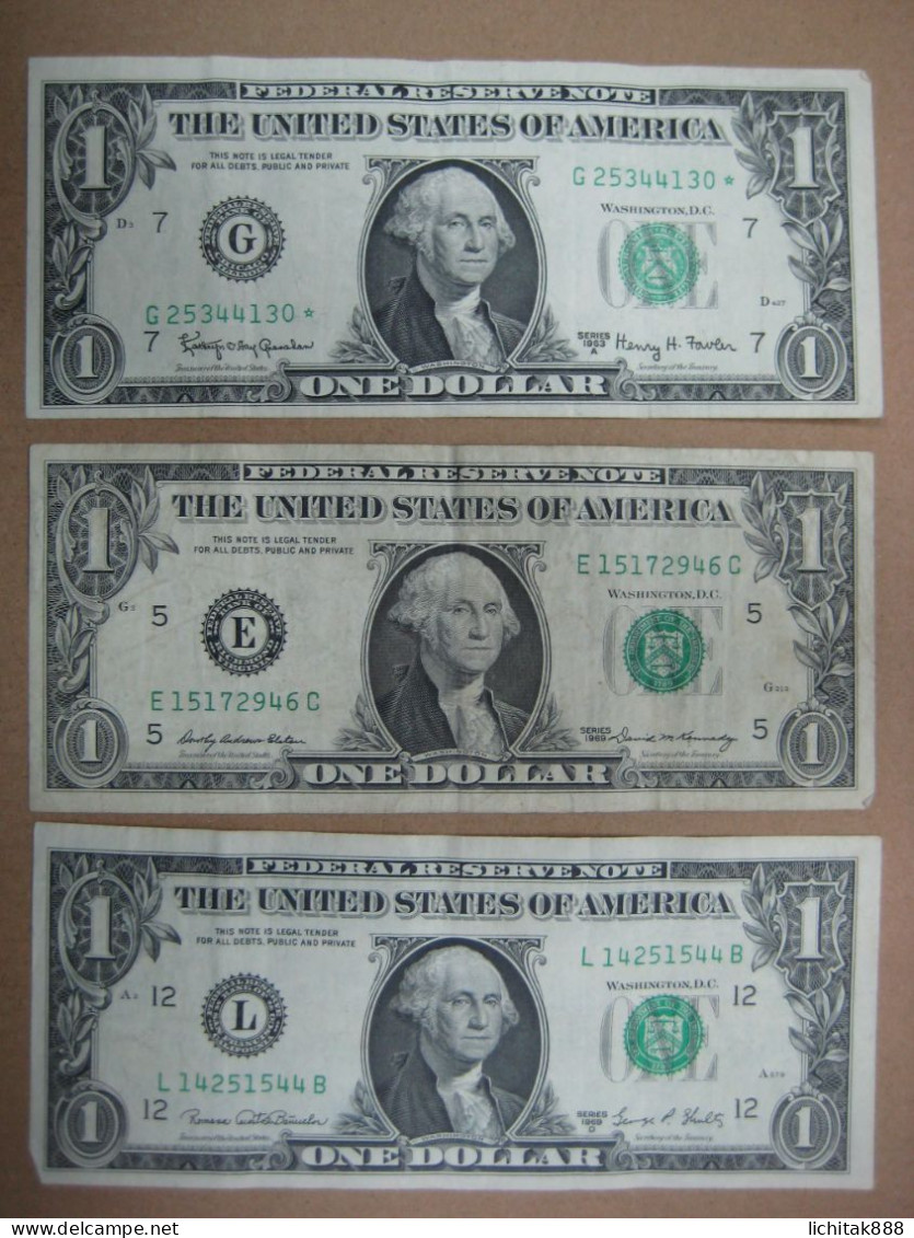 USA United States Of America $1 Banknote1963 1969 1977 Used CONDITIONS - Te Identificeren