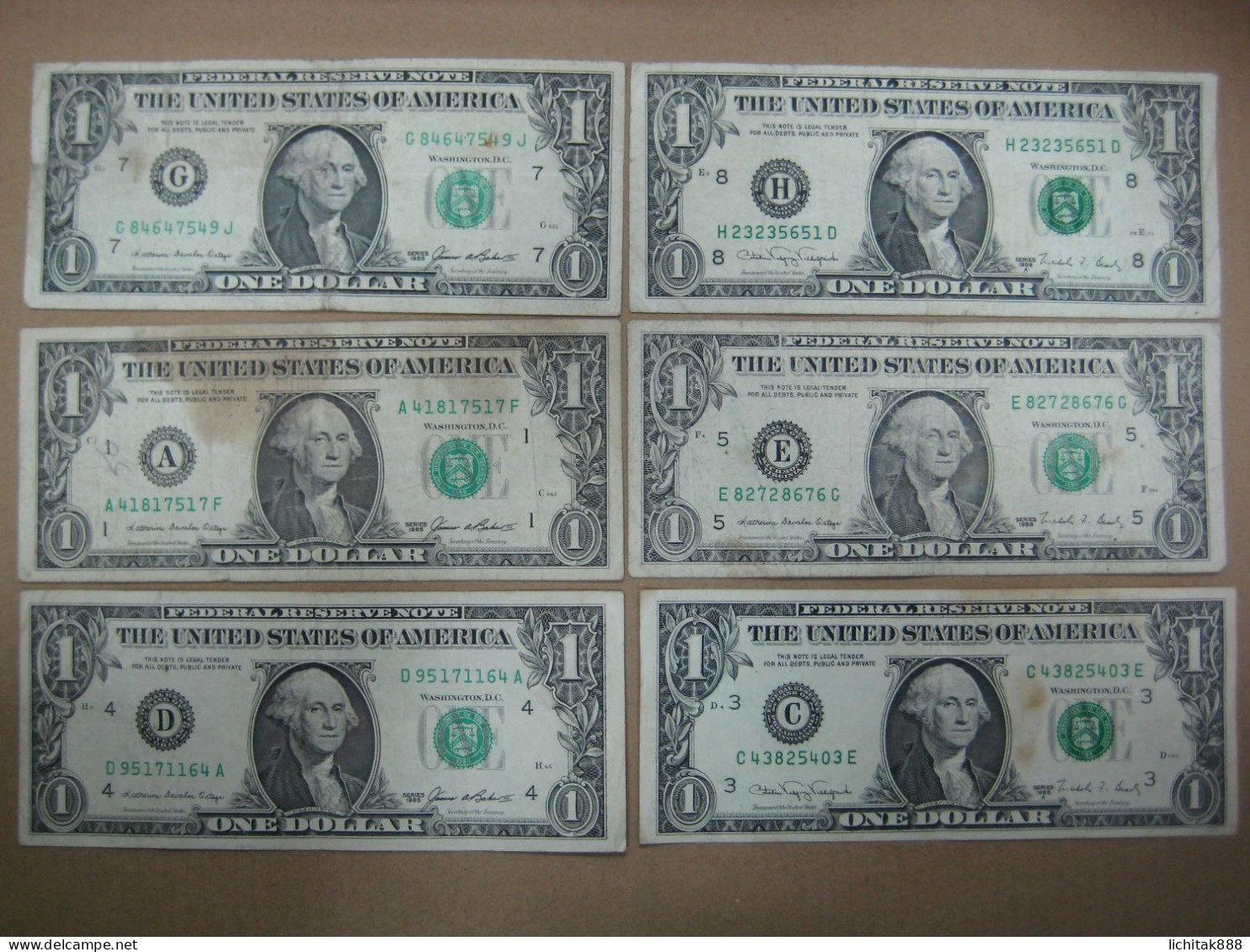 USA United States Of America $1 Banknote1985 1988 Used CONDITIONS - Da Identificare