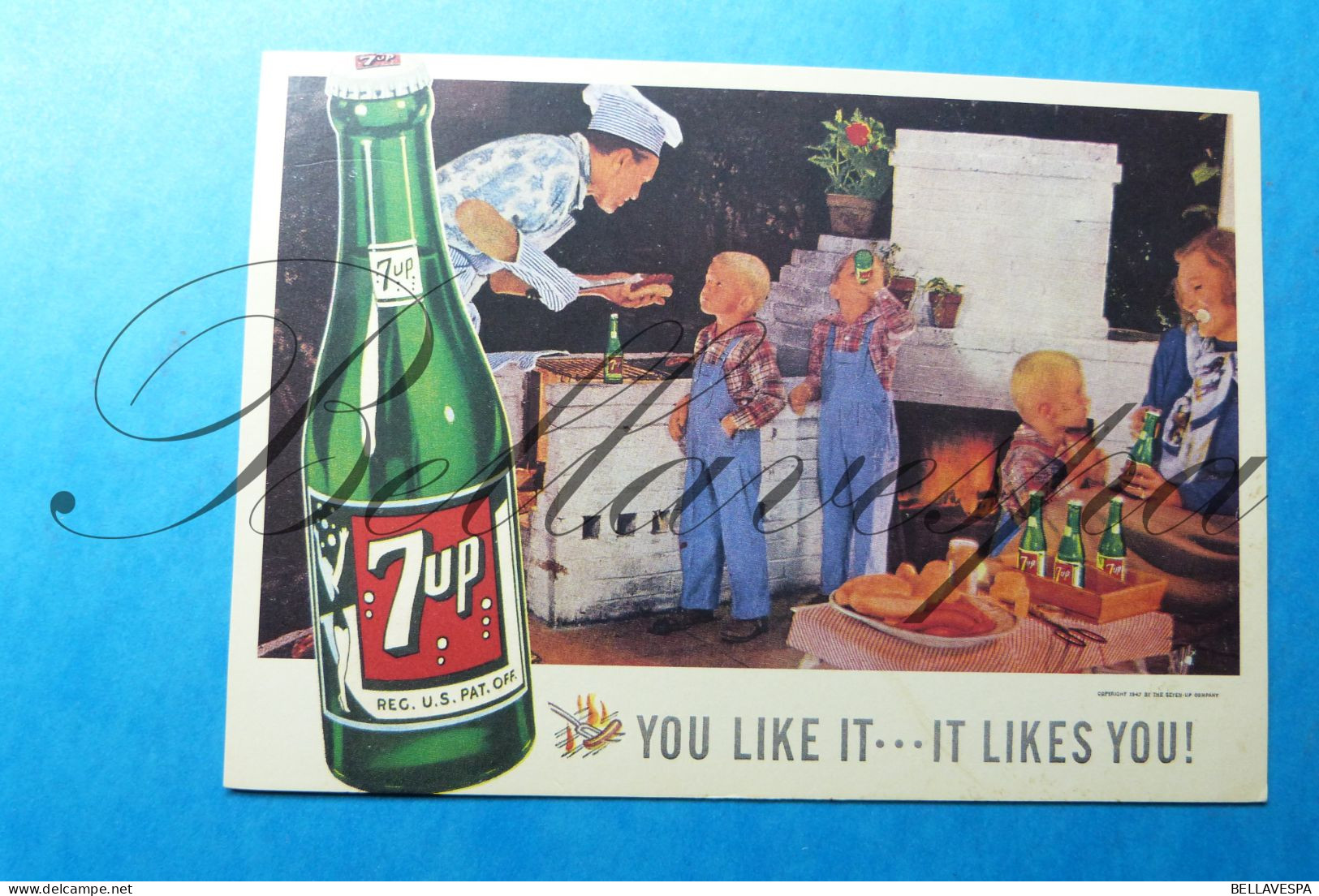 7up Seven-Up Compagny Family Fun Part Set Of 4 Postcards  Original Reissue Of The Original 1948 Printing - Pubblicitari