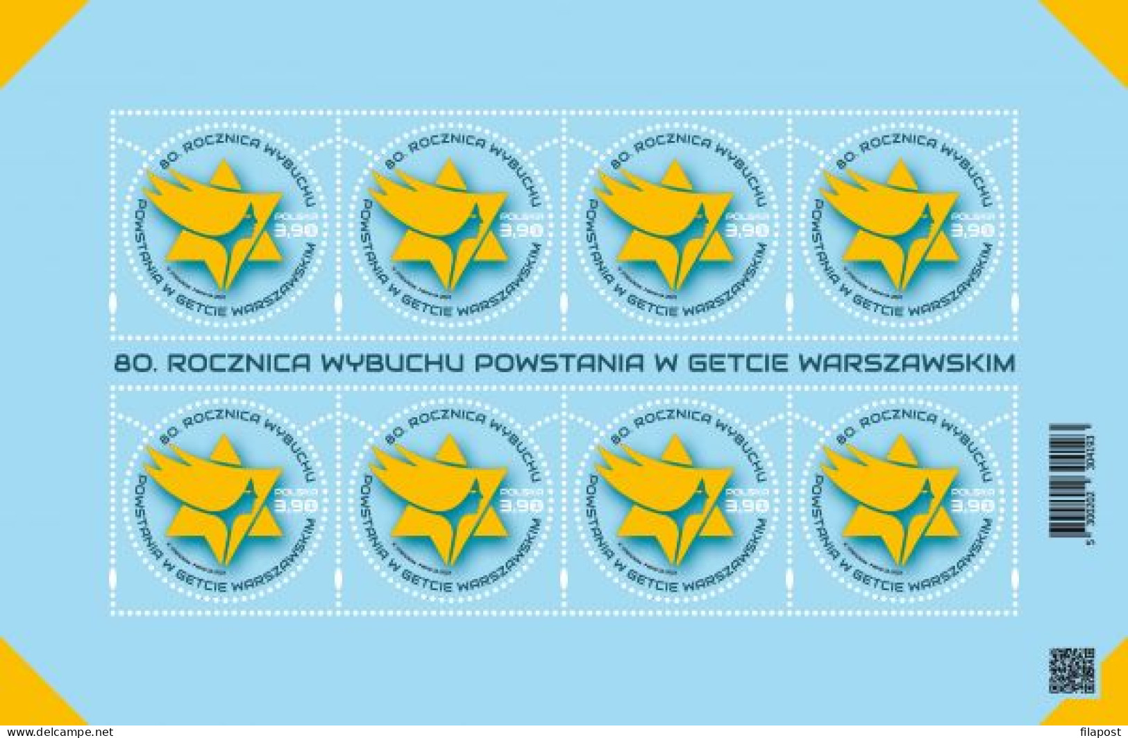 Poland 2023 80th Anniversary Of The Outbreak Of The Warsaw Ghetto Uprising Sheet MNH** New!!! - Full Sheets