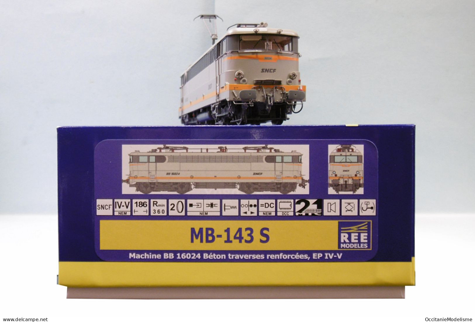REE - Locomotive Electrique BB 16024 béton traverses renforcées SNCF DCC Sound ép. IV V réf. MB-143 S Neuf NBO HO 1/87