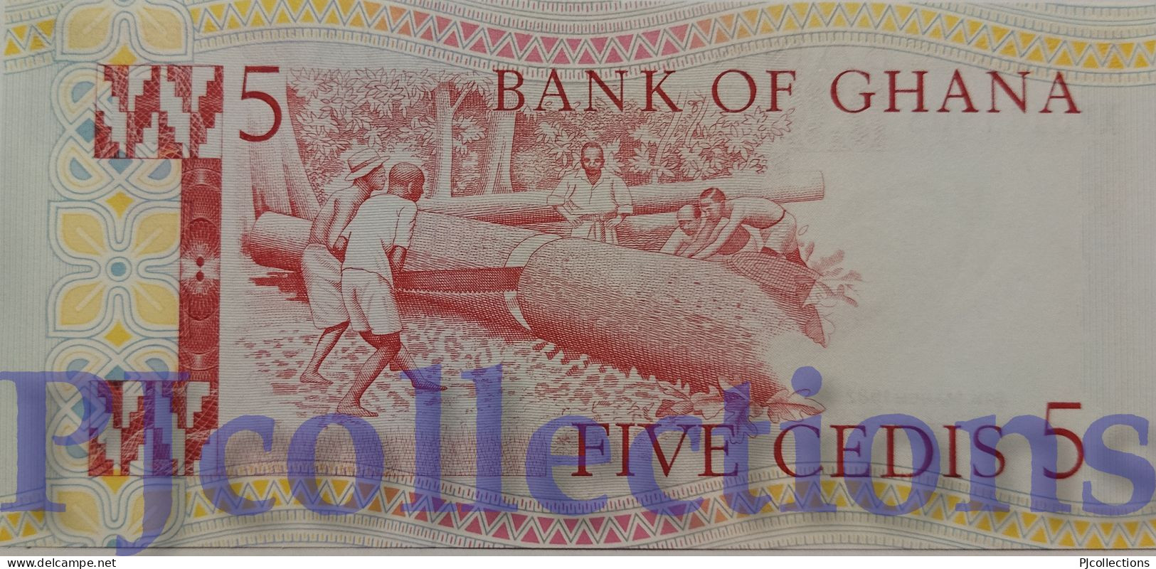 GHANA 5 CEDIS 1982 PICK 19c REPLACEMENT UNC - Ghana