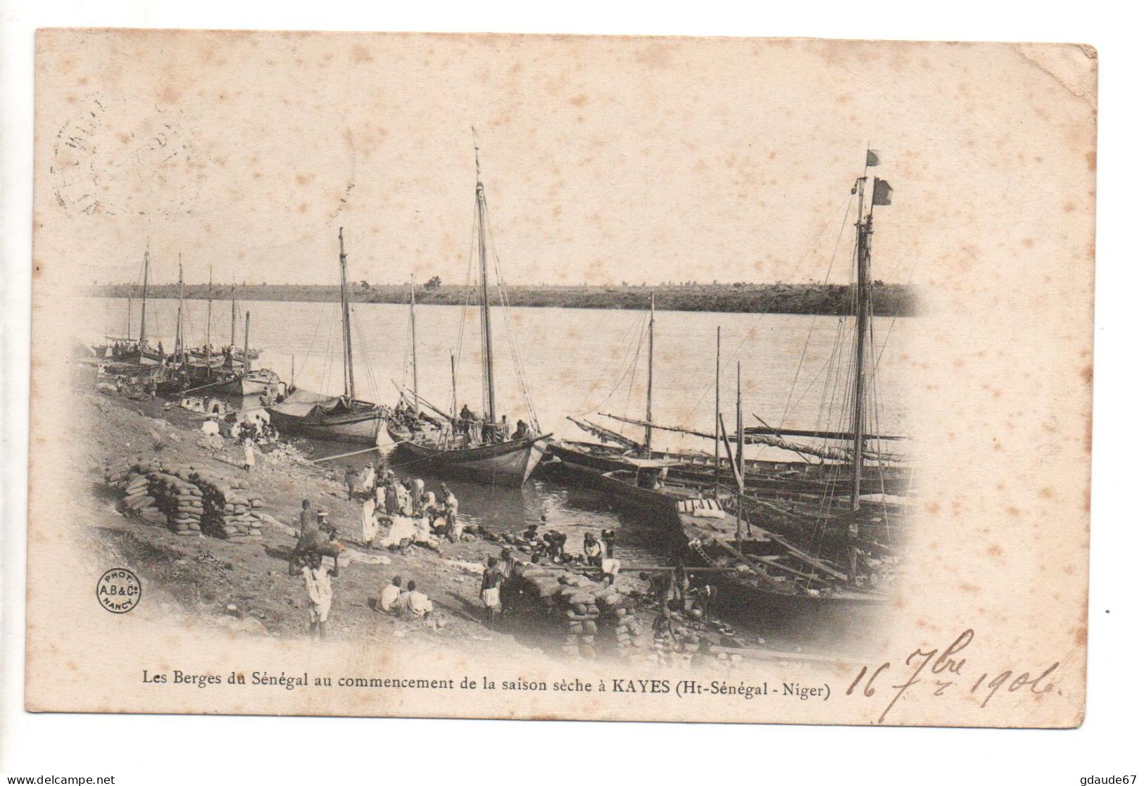 1906 - CP De KAYES (HAUT SENEGAL ET NIGER) Avec TYPE GROUPE BORD DE FEUILLE - Brieven En Documenten
