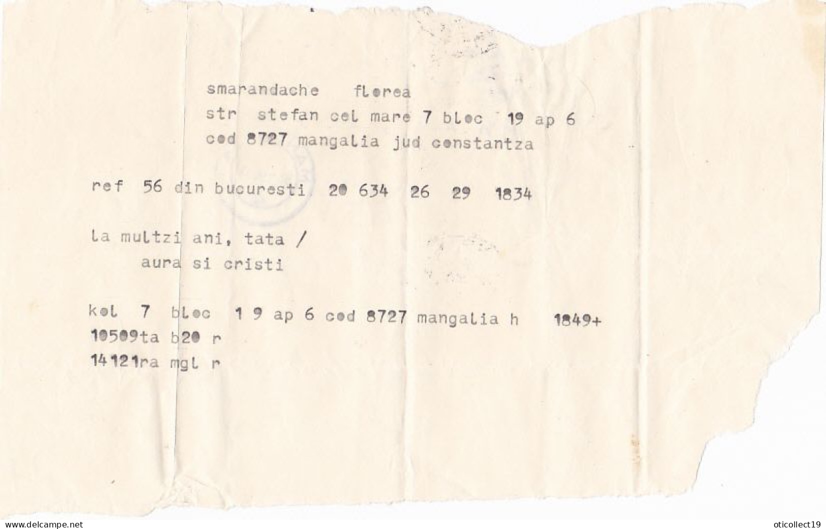 TELEGRAPH, TELEGRAMME SENT FROM BUCHAREST TO MANGALIA, 1980, ROMANIA - Telégrafos