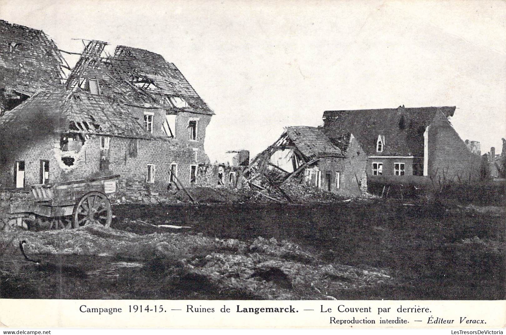 BELGIQUE - LANGEMARCK * Les Ruines - Le Couvent Par Dérrière - Editeur Veracx - Carte Postale Ancienne - Langemark-Pölkapelle