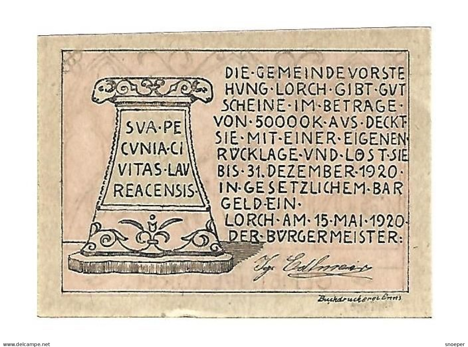 *notgeld   Austria Lorch 30 Heller  564b - Autriche