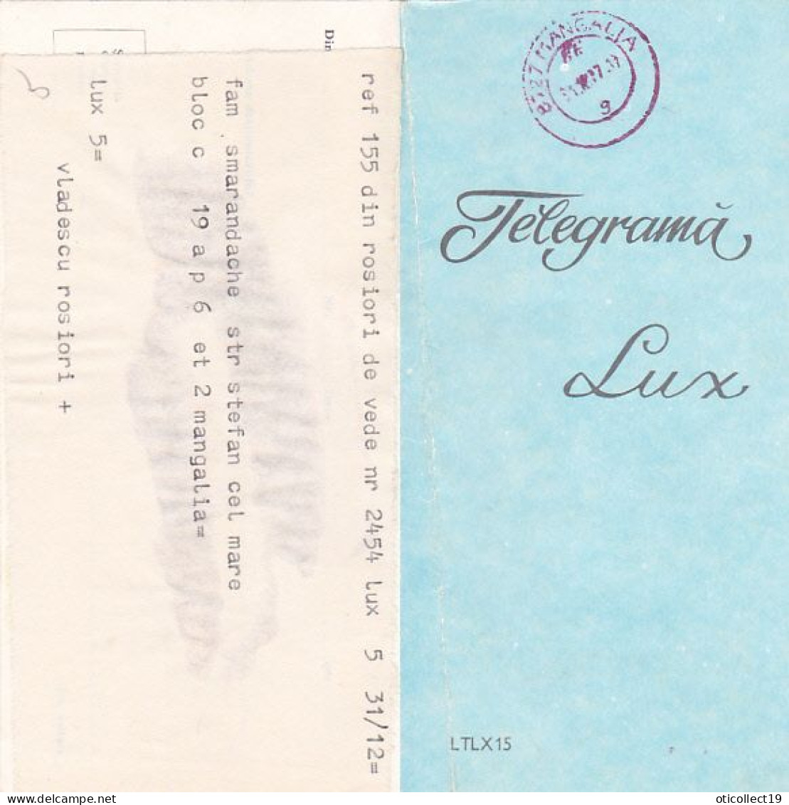 TELEGRAPH, SANTA CLAUS, CHILDRENS, CHRISTMAS TREE, LUXURY TELEGRAMME SENT FROM ROSIORI TO MANGALIA, 1977, ROMANIA - Telégrafos