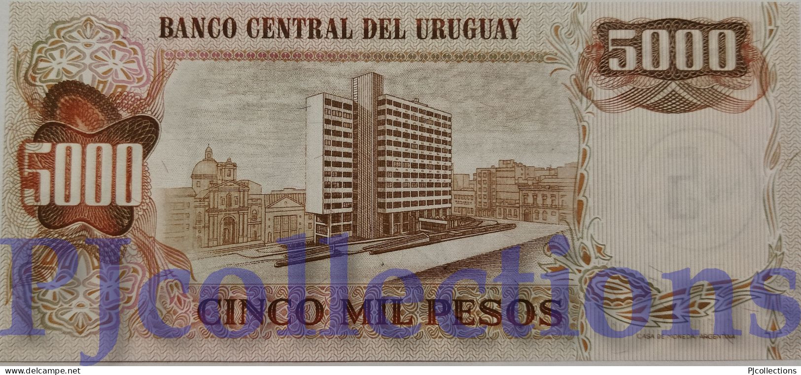 URUGUAY 5000 PESOS 1975 PICK 57 UNC - Uruguay