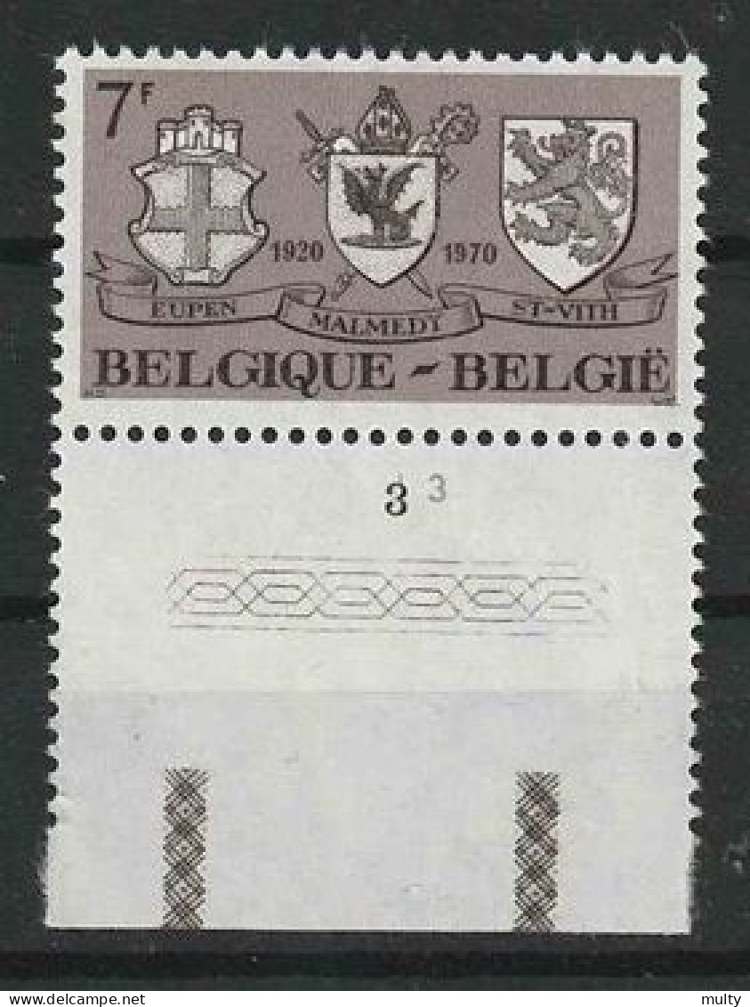 Belgie OCB 1566 ** MNH Met Plaatnummer 3 - 1961-1970