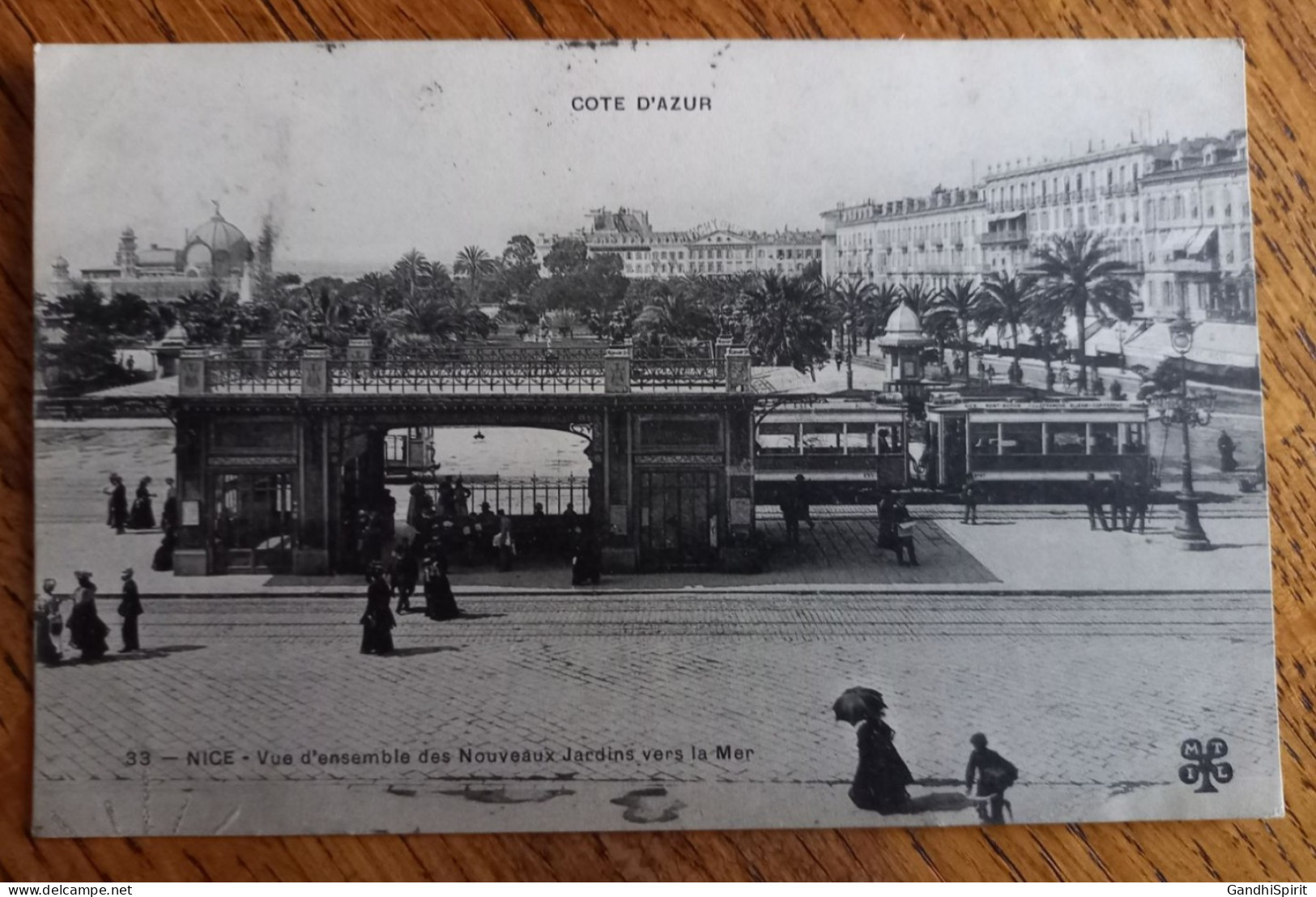 Nice - Tramway Tram Ligne Mont Boron Villefranche Saint Jean Cap Ferrat, Vue D'ensemble Des Nouveaux Jardins Vers La Mer - Transport Urbain - Auto, Autobus Et Tramway