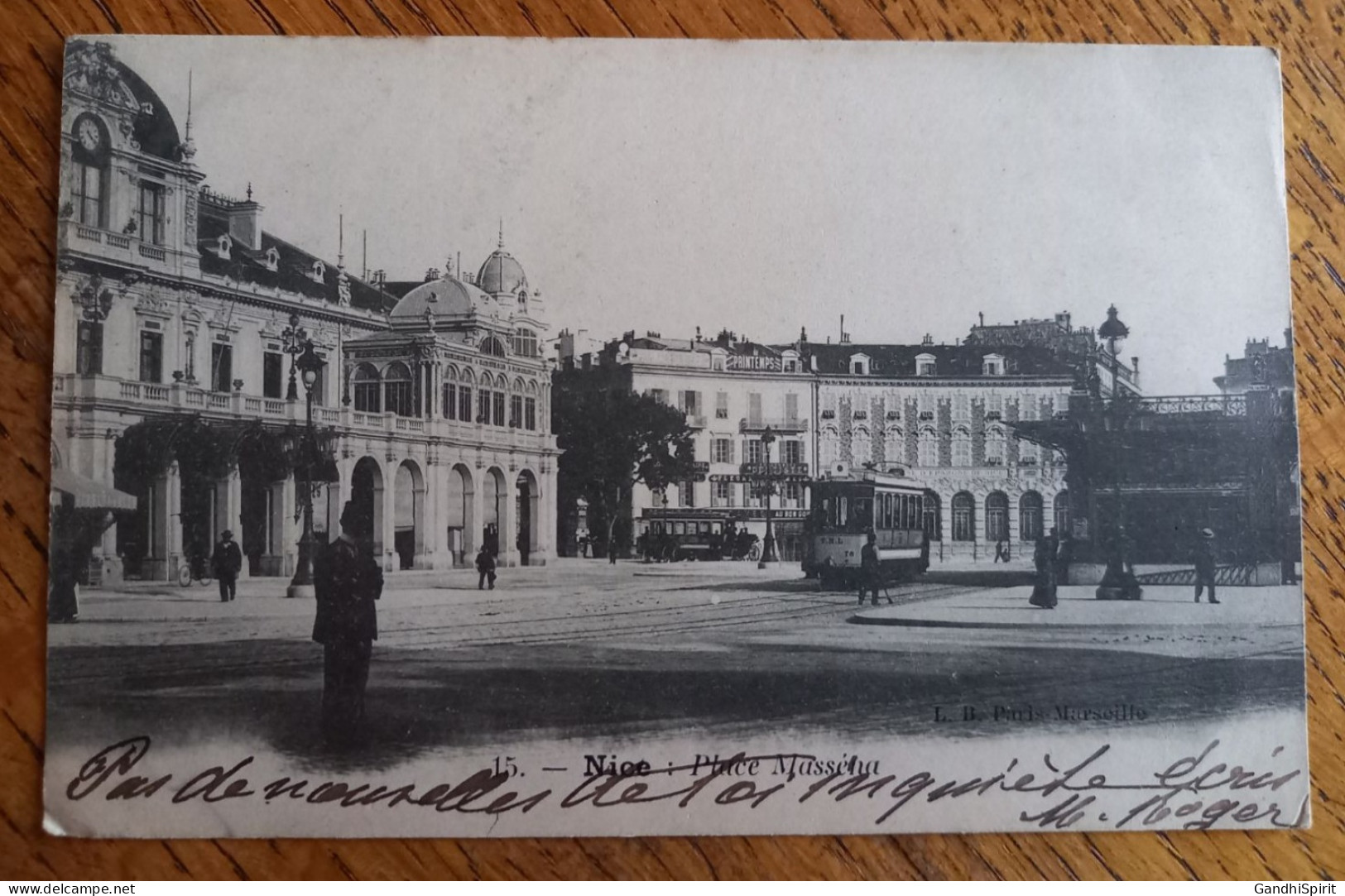 Nice - Place Masséna - Tramway, Tram - Banque Caisse D'Epargne, Pharmacie Scoffier, Magasin Du Printemps - Places, Squares