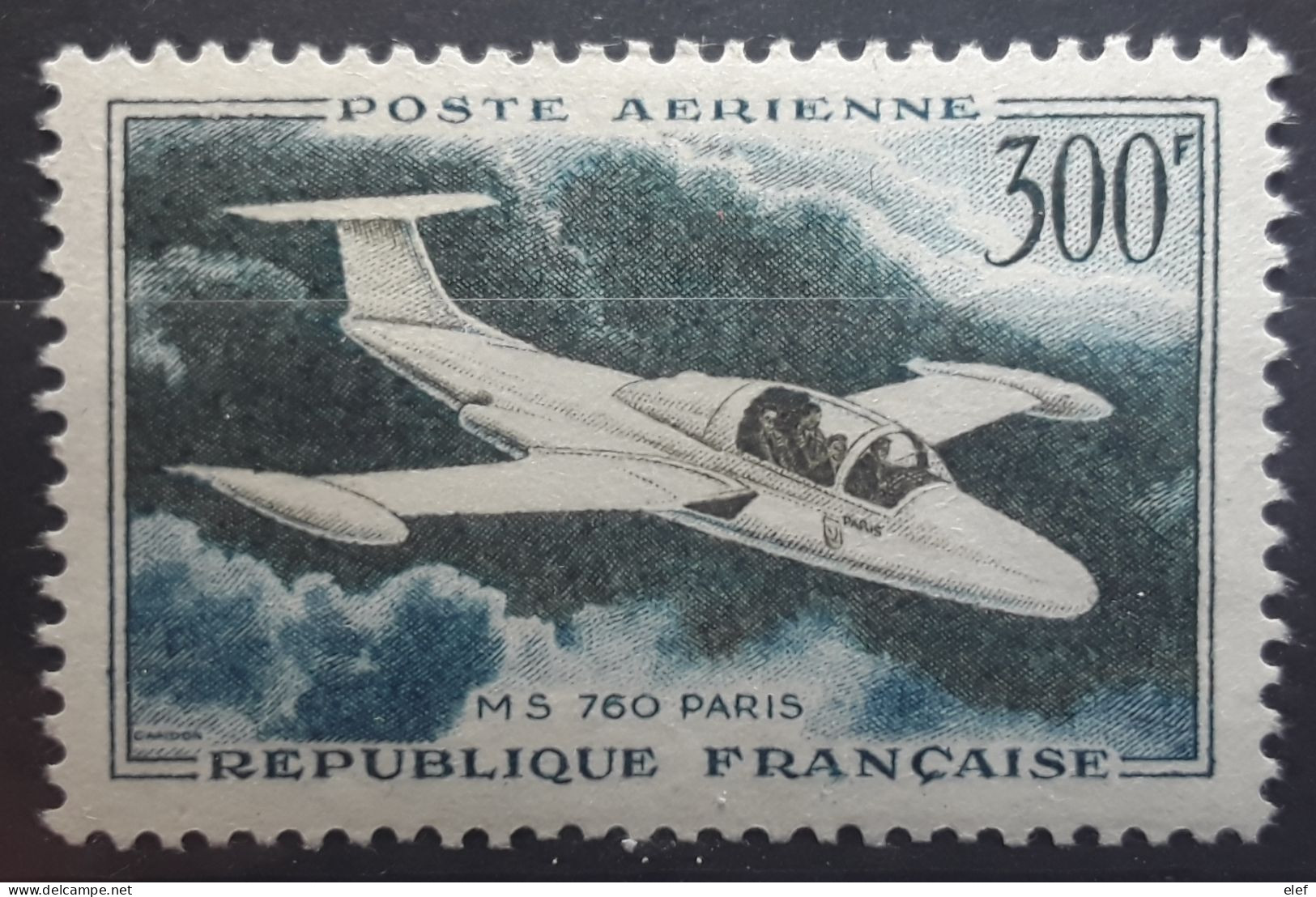 France POSTE AÉRIENNE AIRMAIL 1957 Prototype Avion Morane Saulnier MS 760 Paris Yvert No 35, 300 F Neuf ** MNH TB - 1927-1959 Neufs