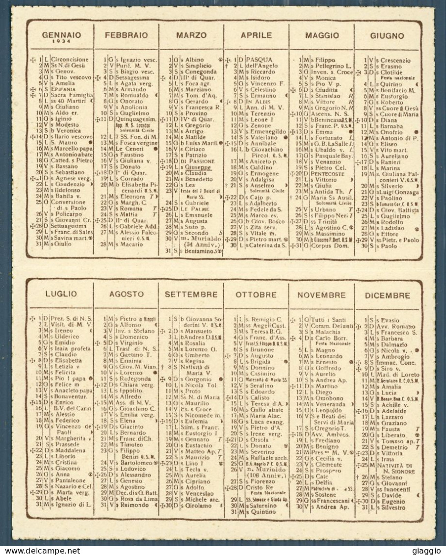 °°° Calendario - Il Servo Di Dio Leonardo Murialdo Anno 1934 °°° - Petit Format : 1921-40