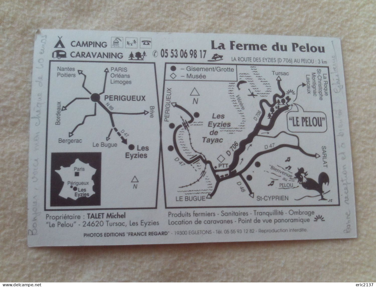 Camping "LA FERME DU PELOU"..TURSAC - Les Eyzies