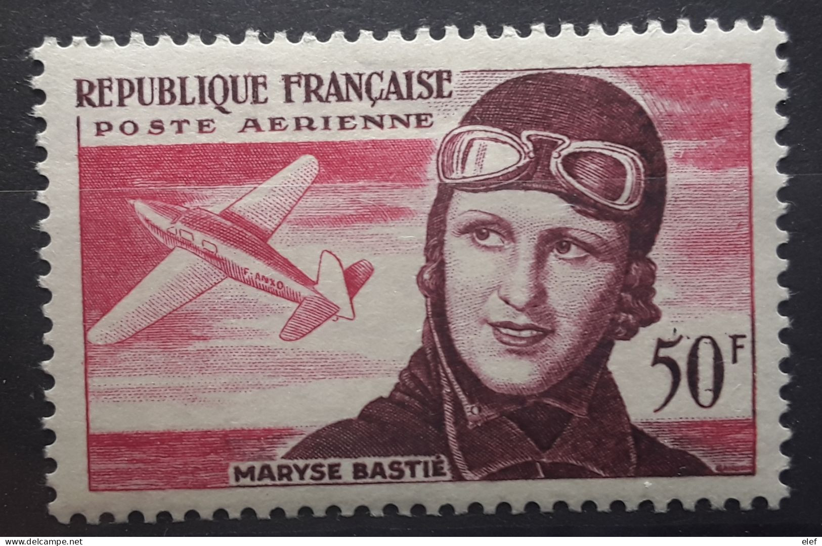 France POSTE AÉRIENNE AIRMAIL 1955 , Aviatrice Maryse BASTIE , Yvert 34 , Neuf ** MNH TB - 1927-1959 Neufs