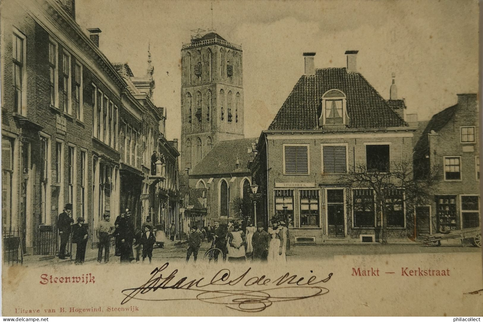 Steenwijk (Ov.) Markt - Kerkstraat 190? Iets Vlekkig - Steenwijk