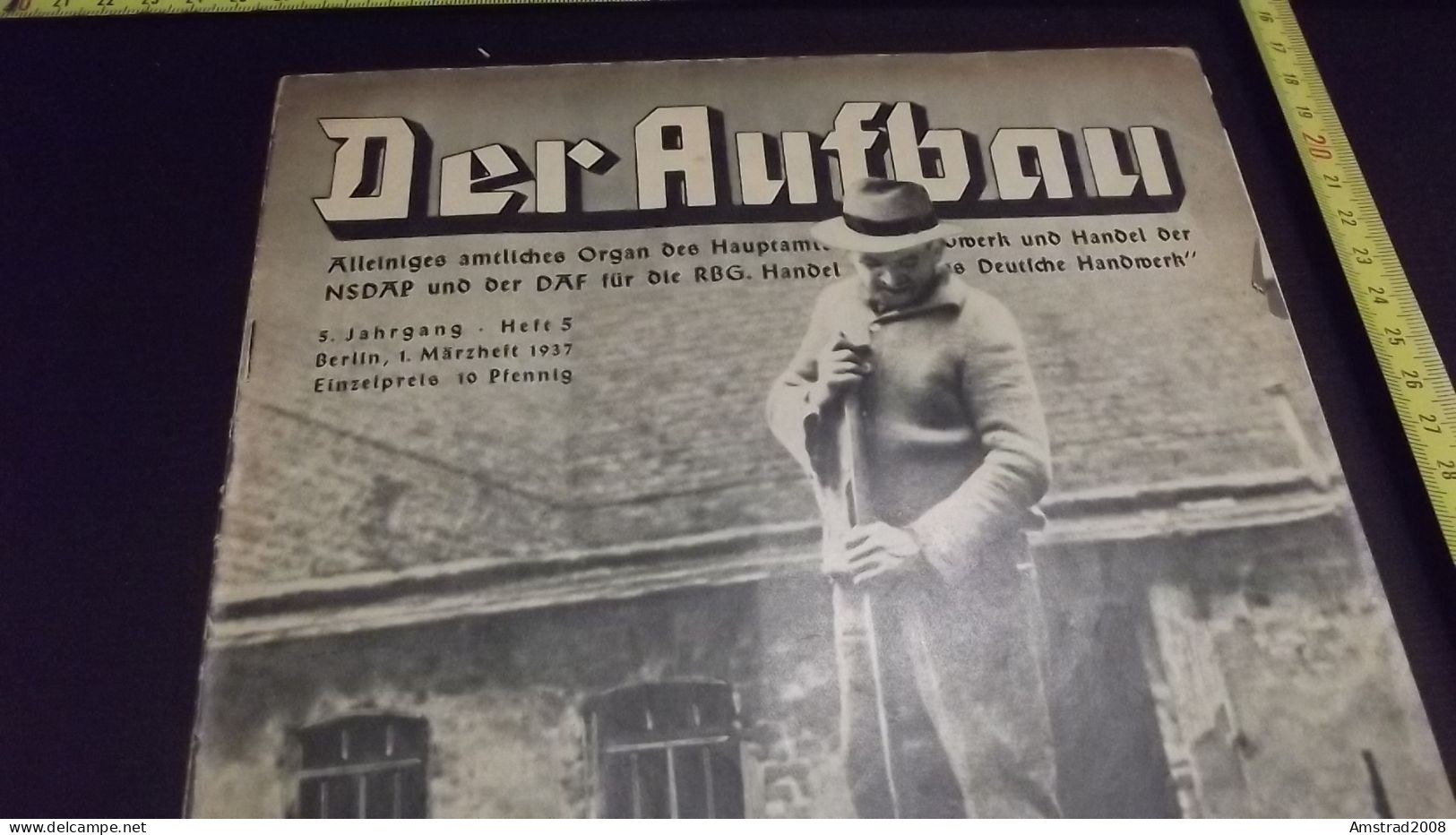 1937 - DER  AUFBAU  - GERMANY - GERMANIA THIRD REICH - ALLEMAGNE - DEUTSCHLAND - Tempo Libero & Collezioni