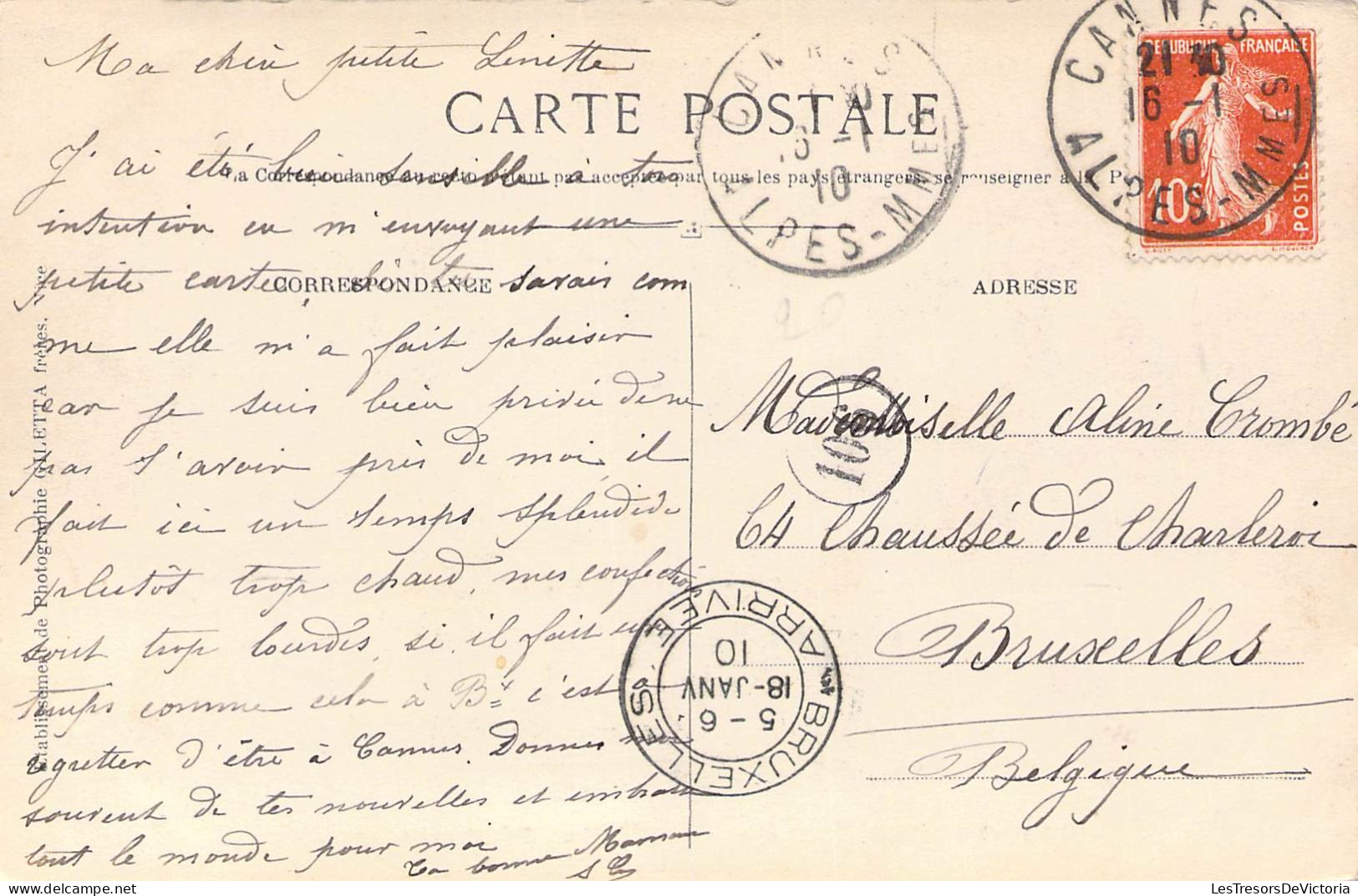 FRANCE - 06 - CANNES - Clocher De L'Eglise Du Mont Chevalier - Edition Giletta - Carte Postale Ancienne - Cannes