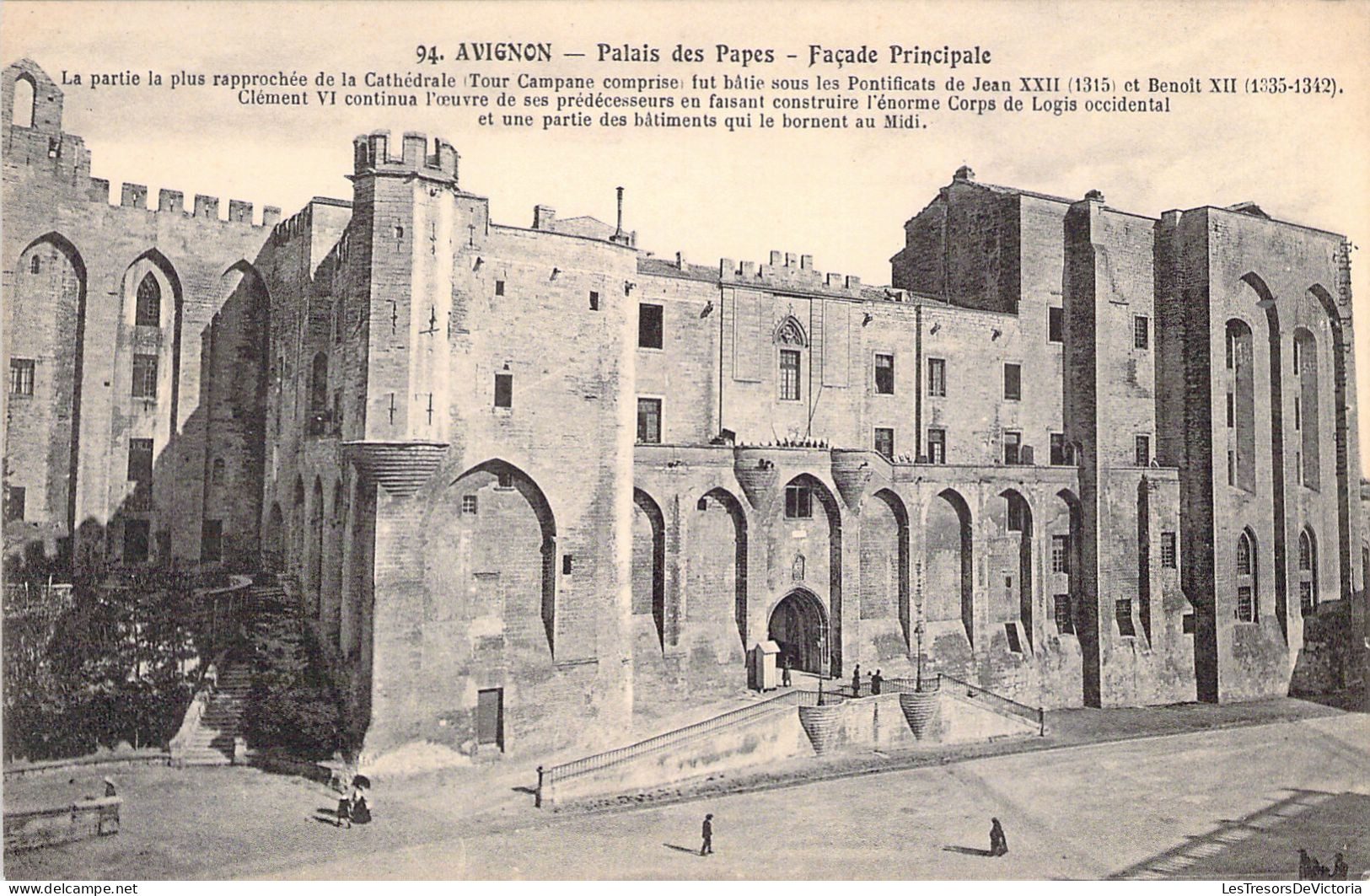 FRANCE - 84 - AVIGNON - Palais Des Pâpes - Façade Principale - Carte Postale Ancienne - Avignon (Palais & Pont)