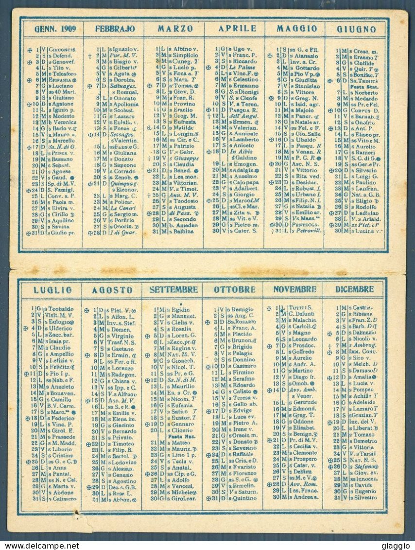 °°° Calendario - Publicitario La Borsa Brevettata - Italia 1909 °°° - Tamaño Pequeño : 1901-20