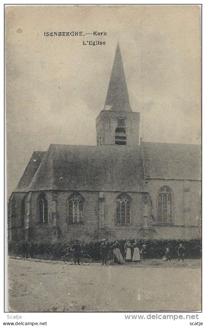 Isenberghe.  -   Kerk   -   L'Eglise    -   1927   Naar   Antwerpen - Alveringem