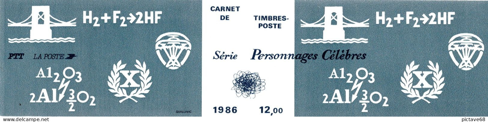 FRANCE / CARNETS PERSONNAGES CELEBRES / BC N° 2400A ( 1986) - Personnages