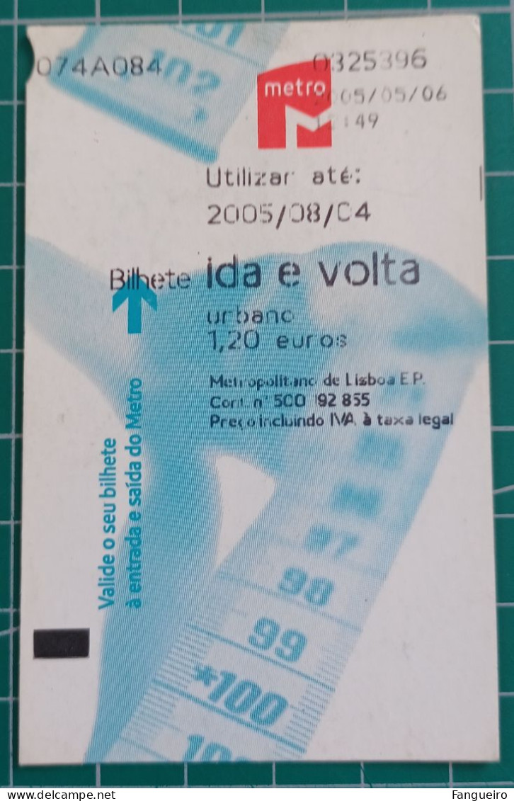 PORTUGAL SUBWAY TICKET LISBON - Europe