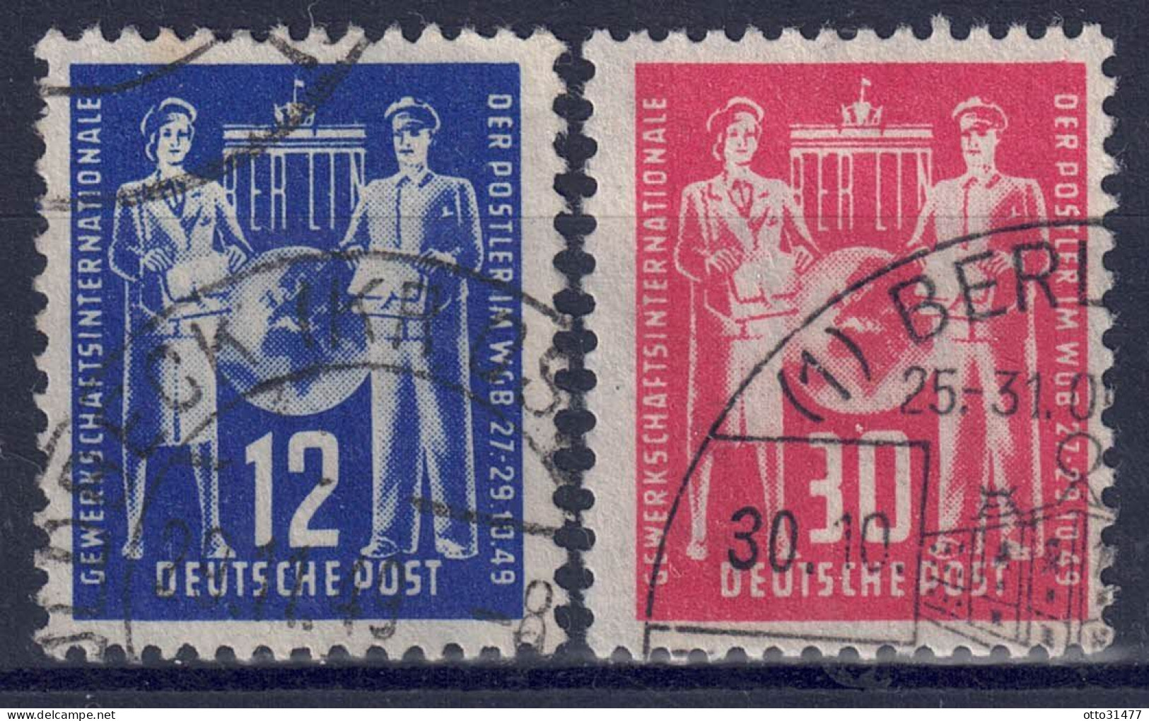 DDR 1949  - Gewerkschaftstagung, Nr. 243 - 244, Gestempelt / Used - Gebraucht