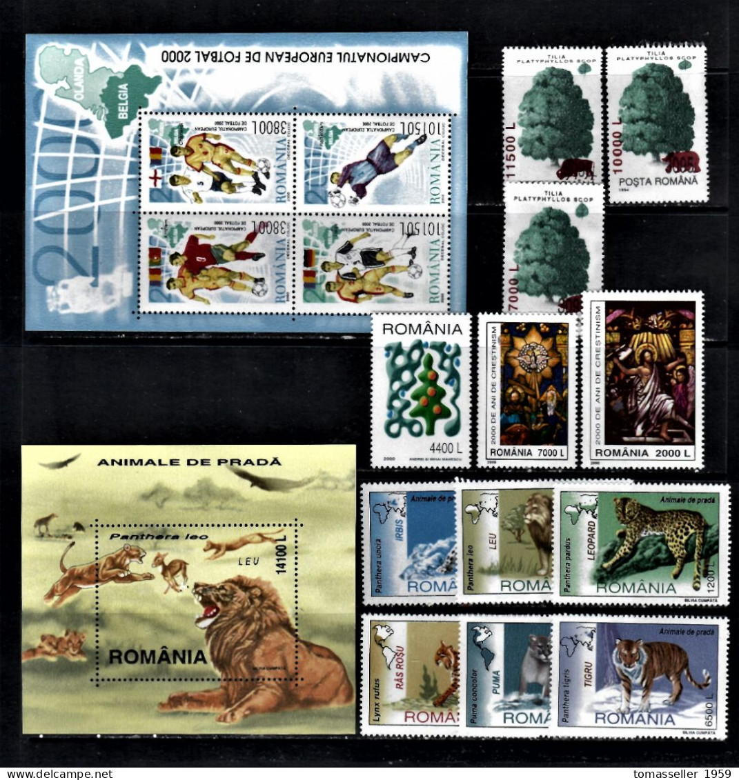 Romania- 2000 Full  Year Set - 34 Issues ( 80 St.+5 S/s.).MNH** - Años Completos