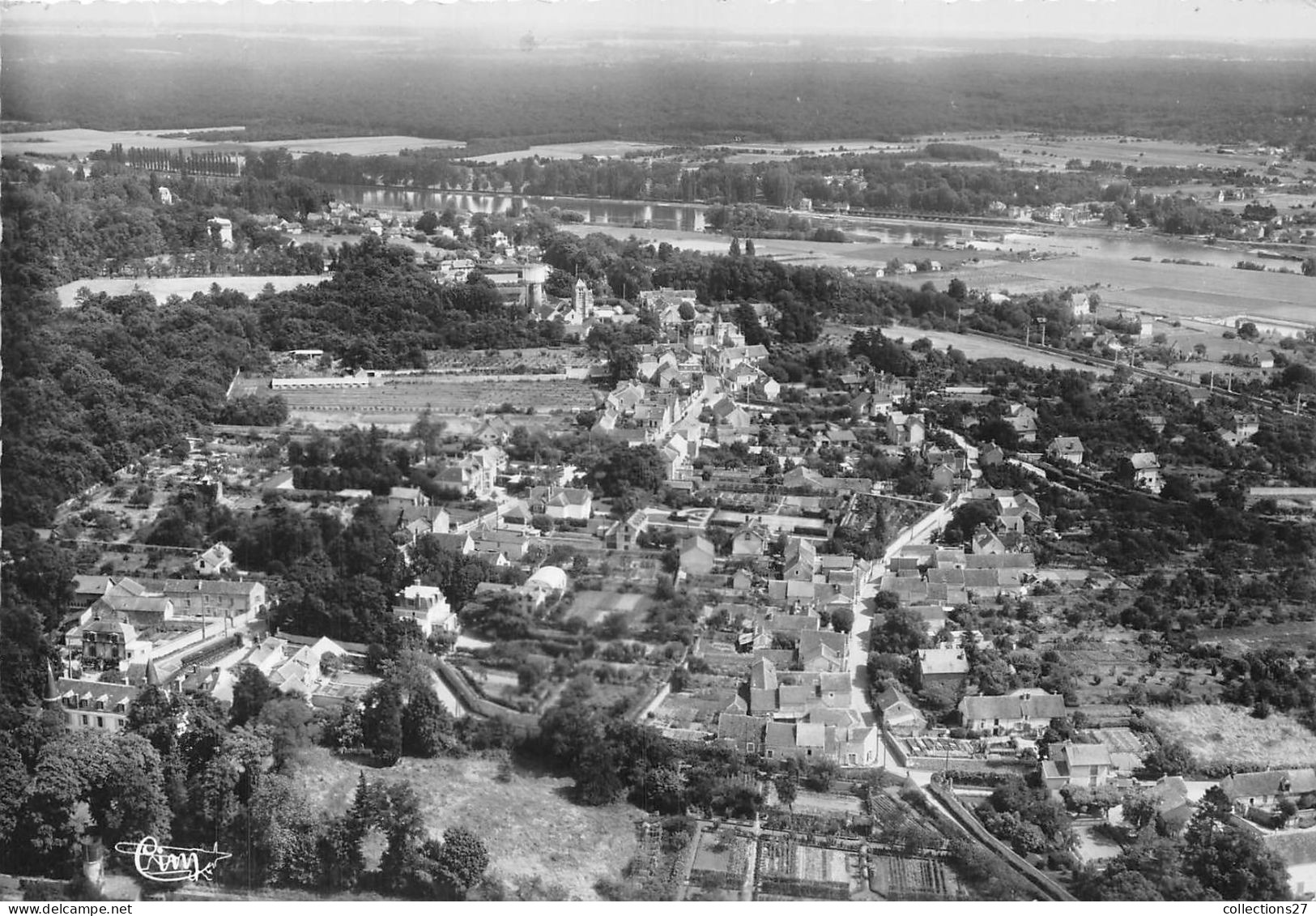 77-CHARTRETTES-  VUE GENERALE AERIENNE ET VALLEE DE LA SEINE - Barbizon