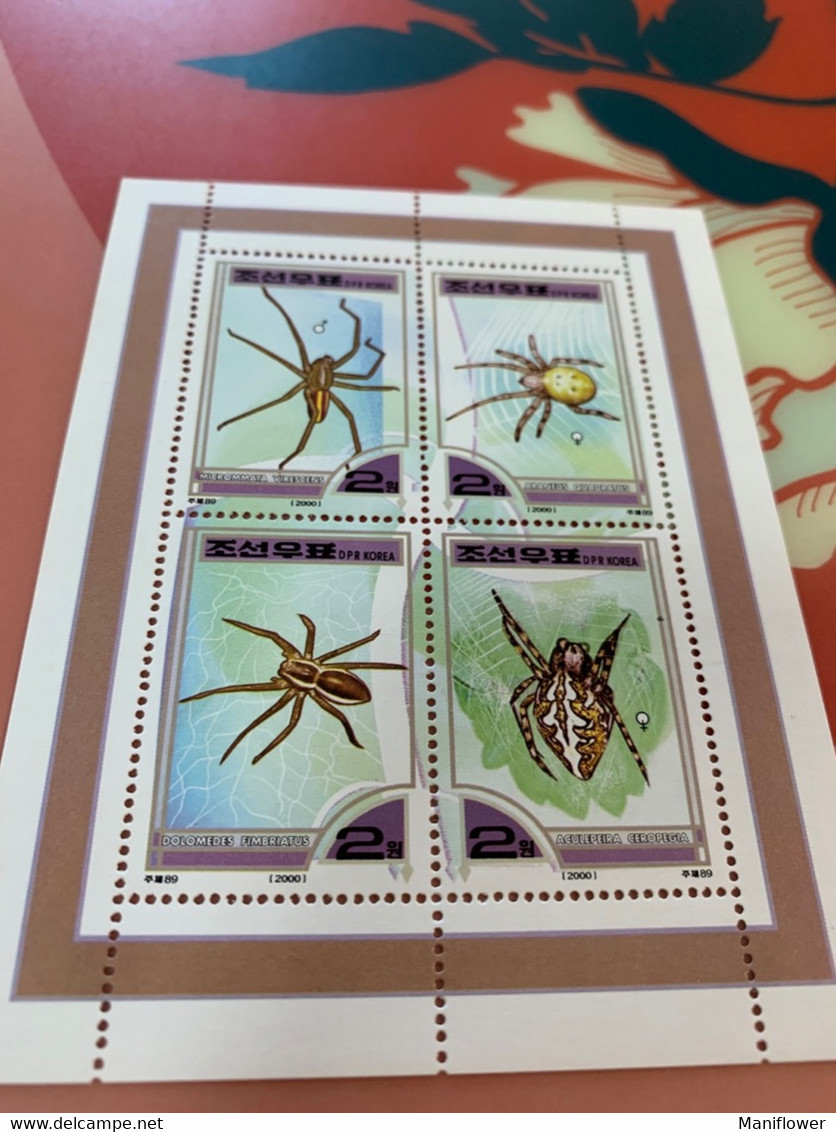 Korea Stamp MNH Spiders Block 2000 Animals - Araignées