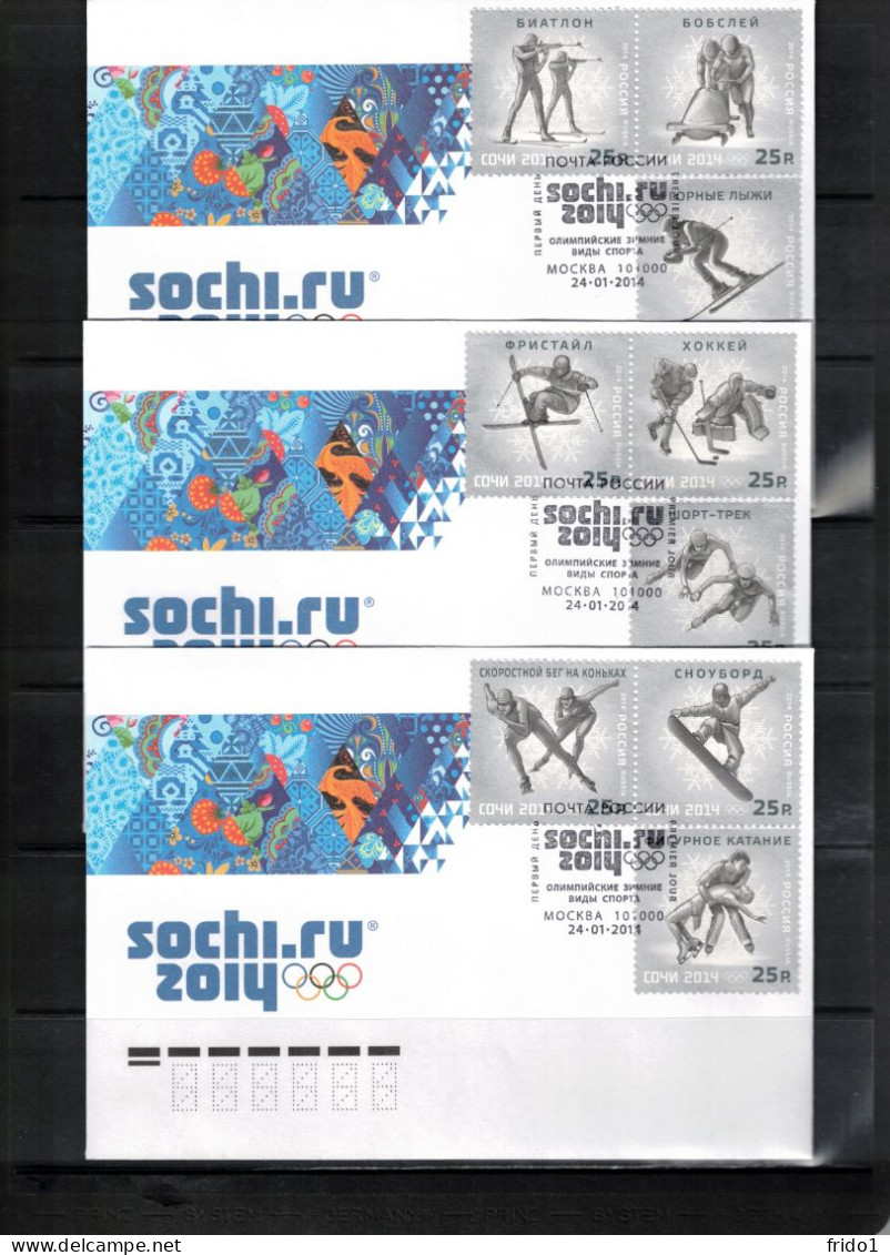 Russia 2014 Olympic Games Sochi - Winter Olympic Sports FDC - Winter 2014: Sotschi