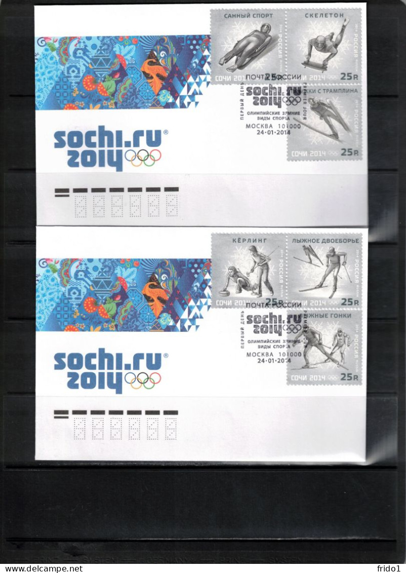 Russia 2014 Olympic Games Sochi - Winter Olympic Sports FDC - Winter 2014: Sotchi