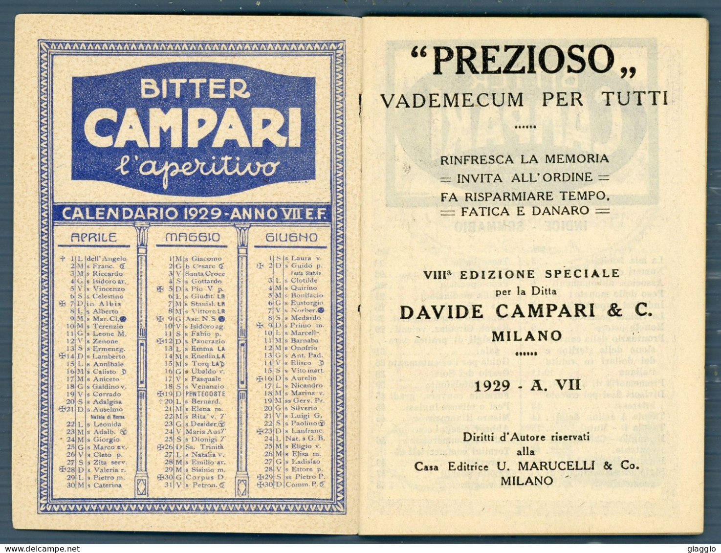 °°° Calendario - Prezioso 1929 °°° - Grand Format : 1921-40