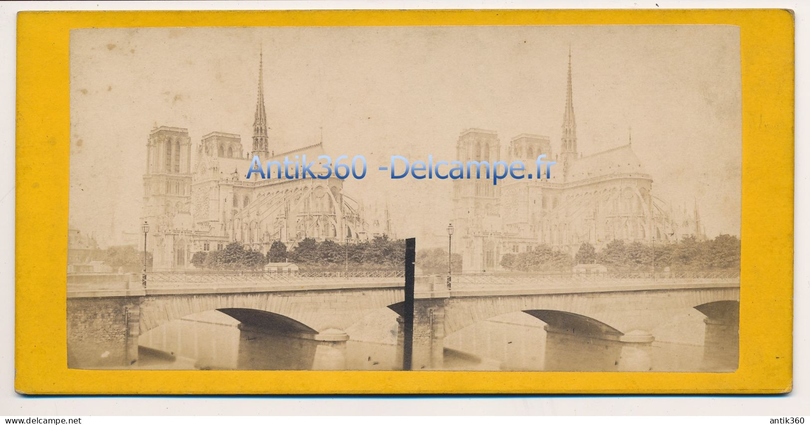 Photographie Ancienne Vue Stéréoscopique Vue De PARIS Circa 1860 Notre Dame De Paris - Stereoscoop