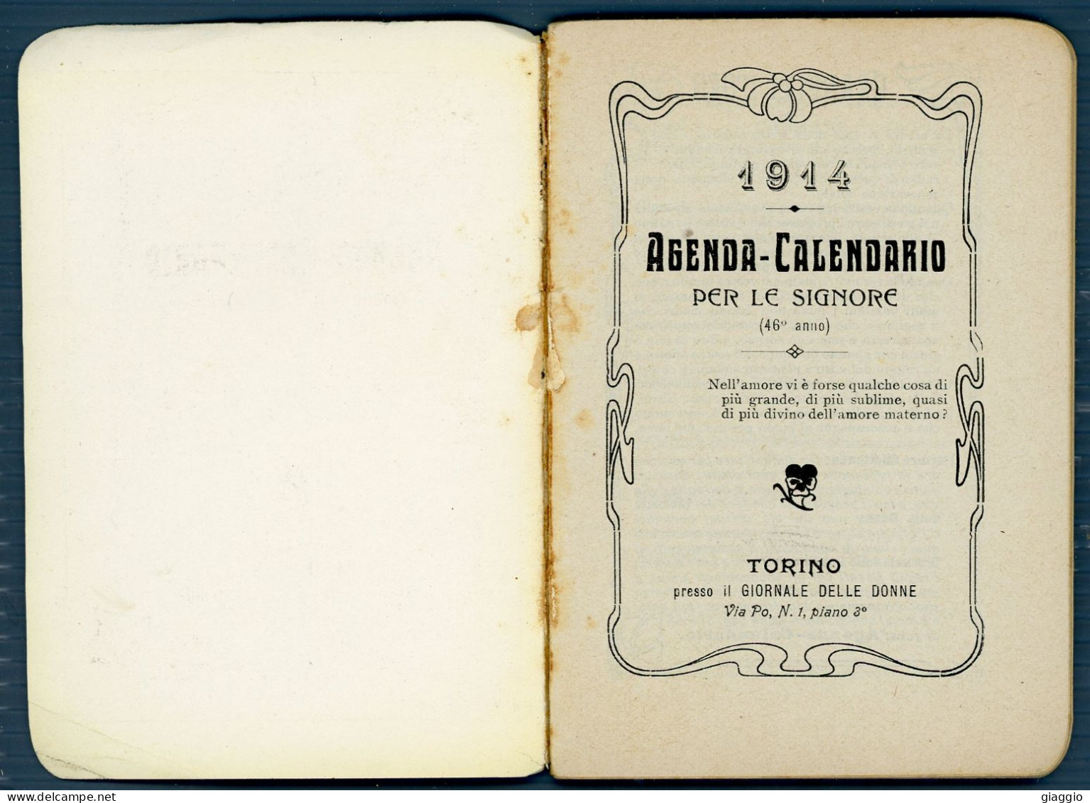 °°° Calendario/agenda Per Le Signore 1914 °°° - Formato Grande : 1901-20