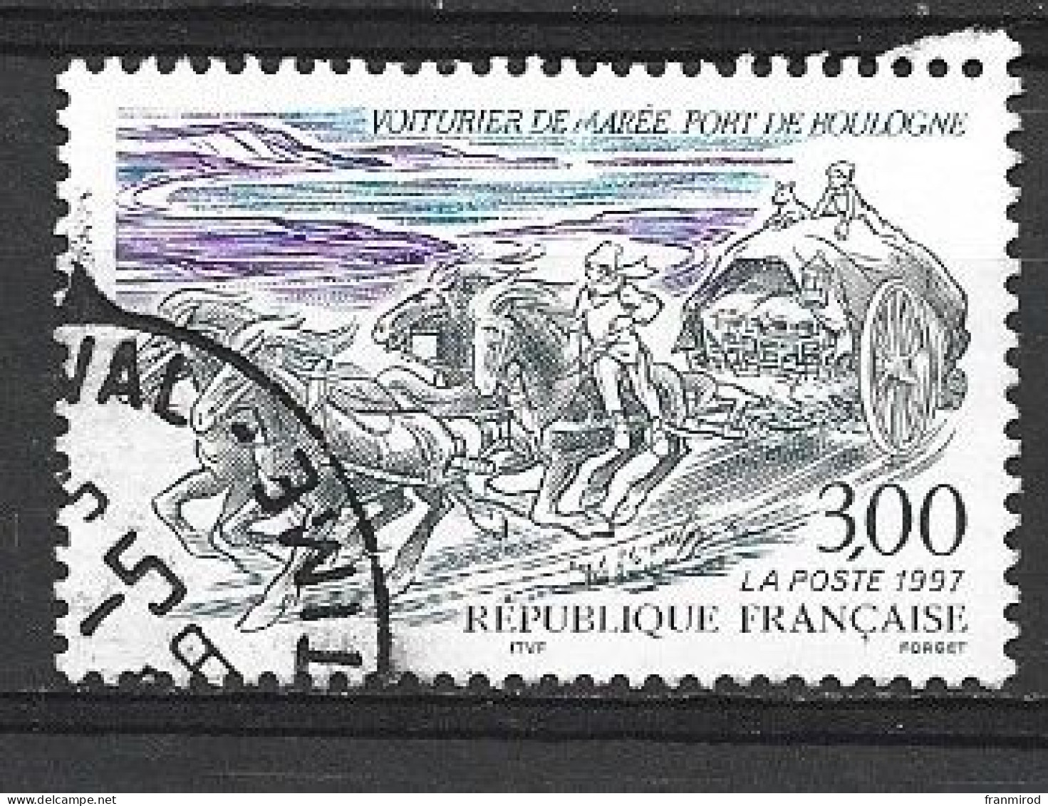 France 1997 N 3106 (yv) Voiturier De Marree Port De Boulogne Oblitéré Cote Yv 0.30 E - Chevaux